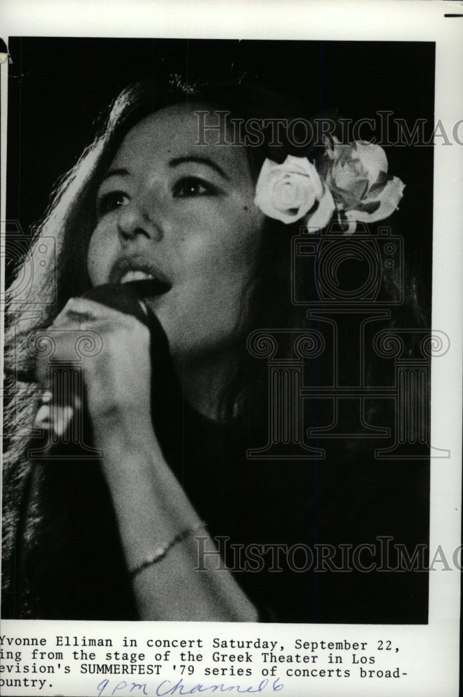 1979 Yvonne Elliman concert stage Greek The - Historic Images