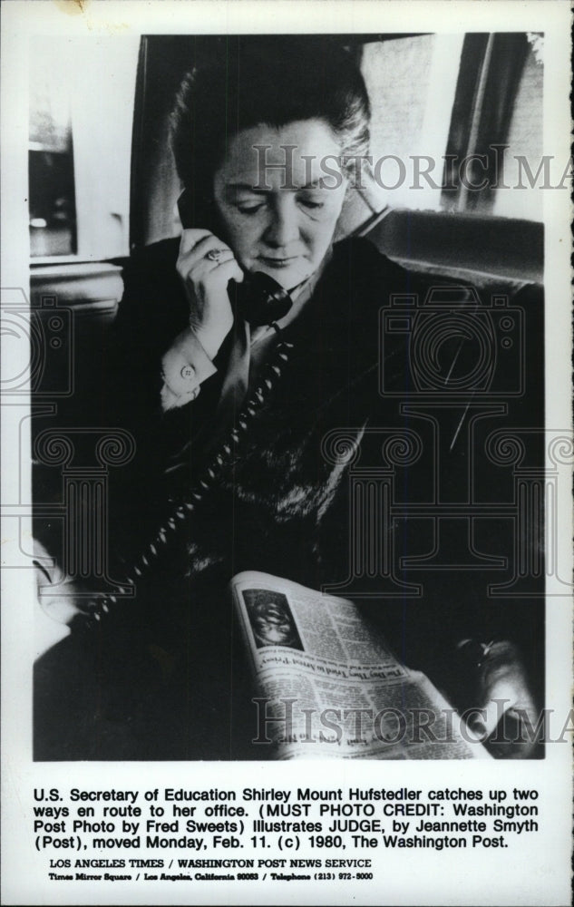 1980 Press Photo Shirley Mount Hufstedler US Secretory- RSA00861 - Historic Images