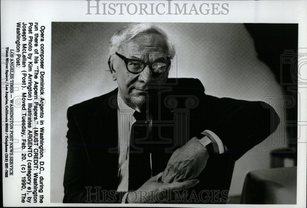 1990 Opera composer Dominick Argento Washin - Historic Images