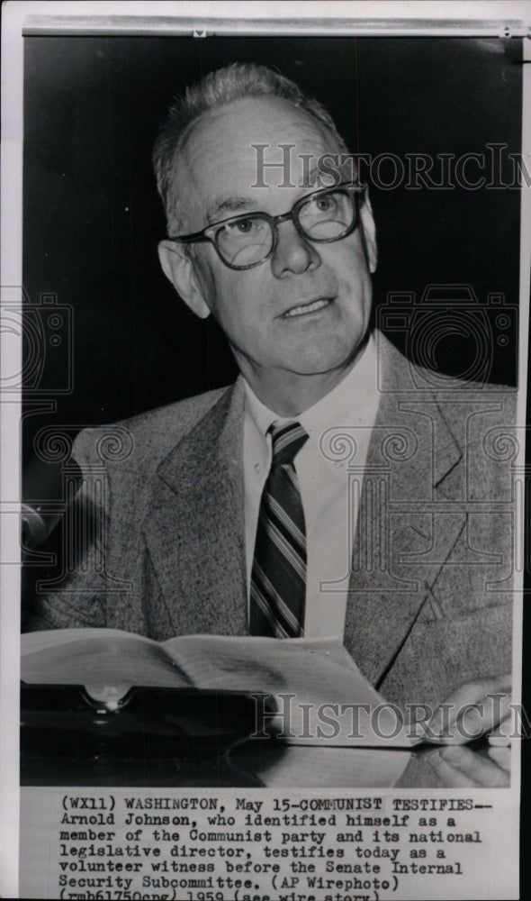 1959 Arnold Johnson Communist party nationa - Historic Images