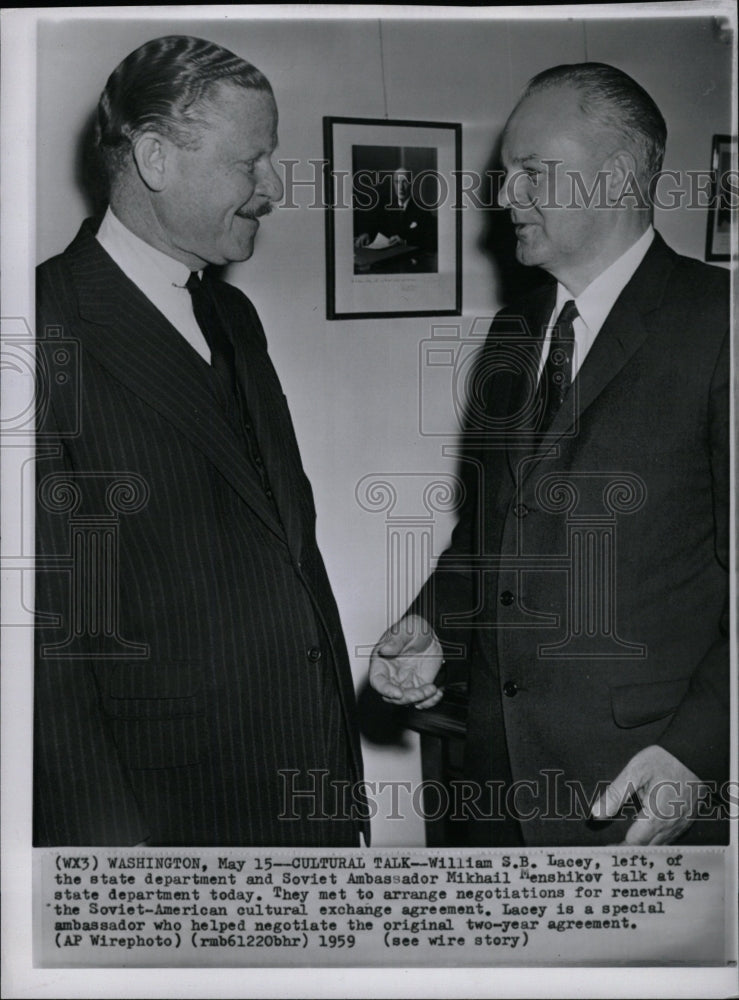 1959 William S.B. Lacey  &amp; Soviet Ambassado - Historic Images