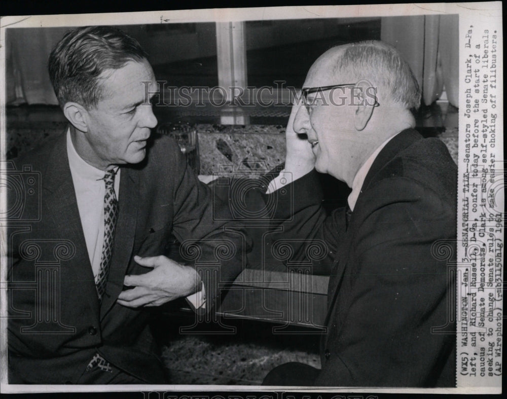 1964 Press Photo Senators Joseph Clark, Richard Russell- RSA01877 - Historic Images