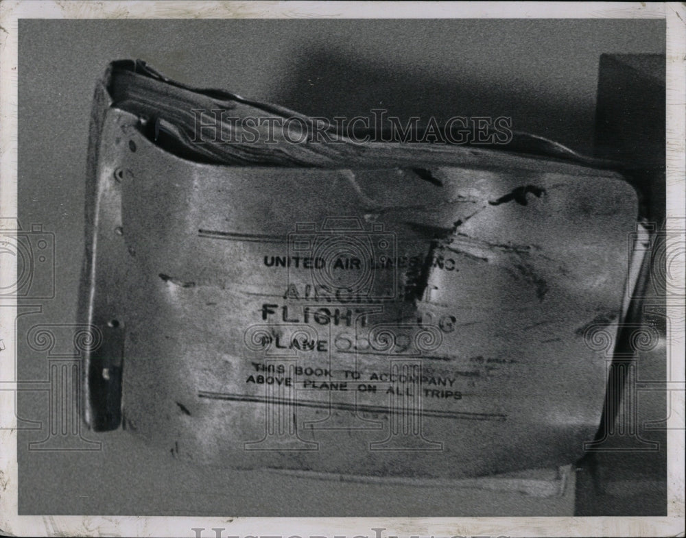 1956 The Battered Log Of Ill-fated Plane - Historic Images