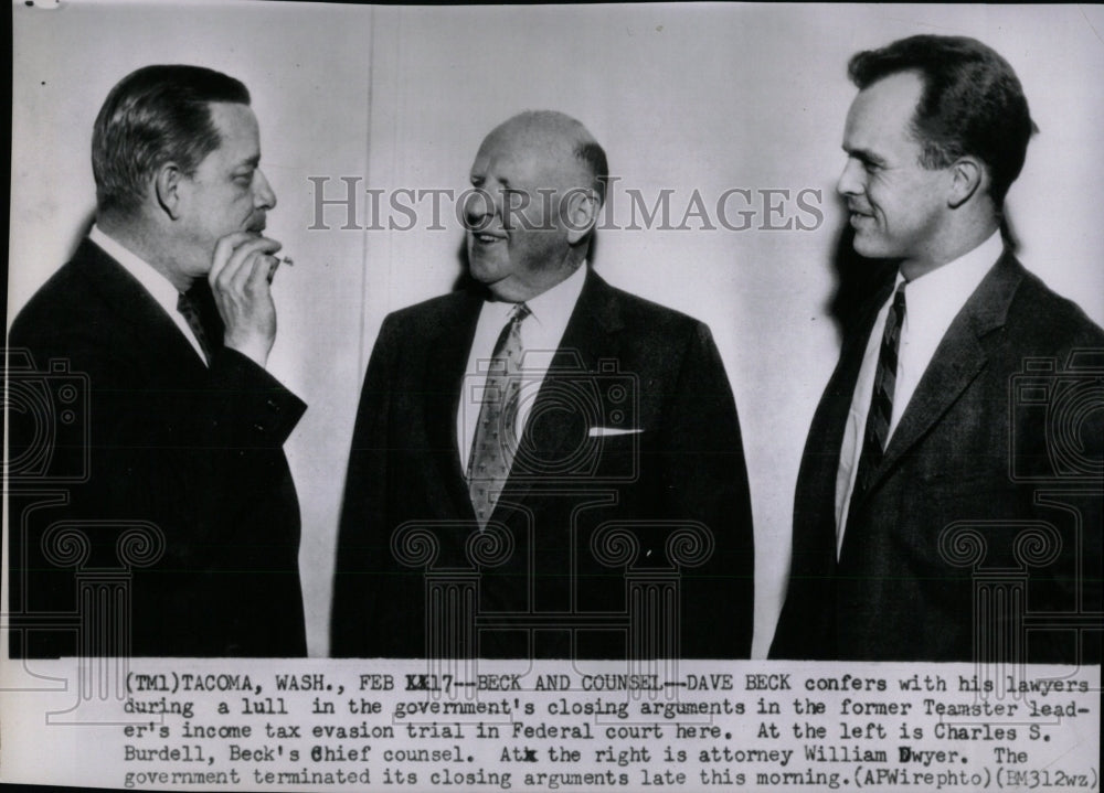 1959 Press Photo Dave Beck Charles Burdell William Dwye- RSA01935 - Historic Images