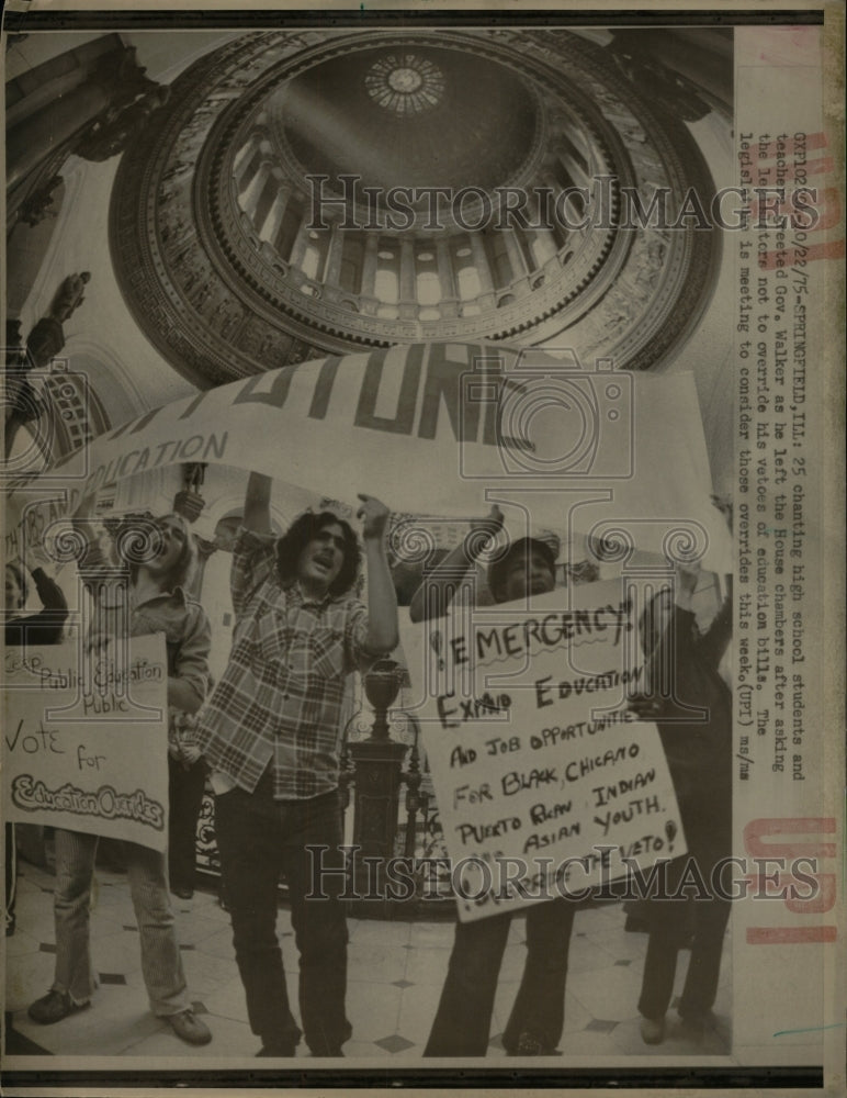 1975 Protests Support Education In Illinois - Historic Images