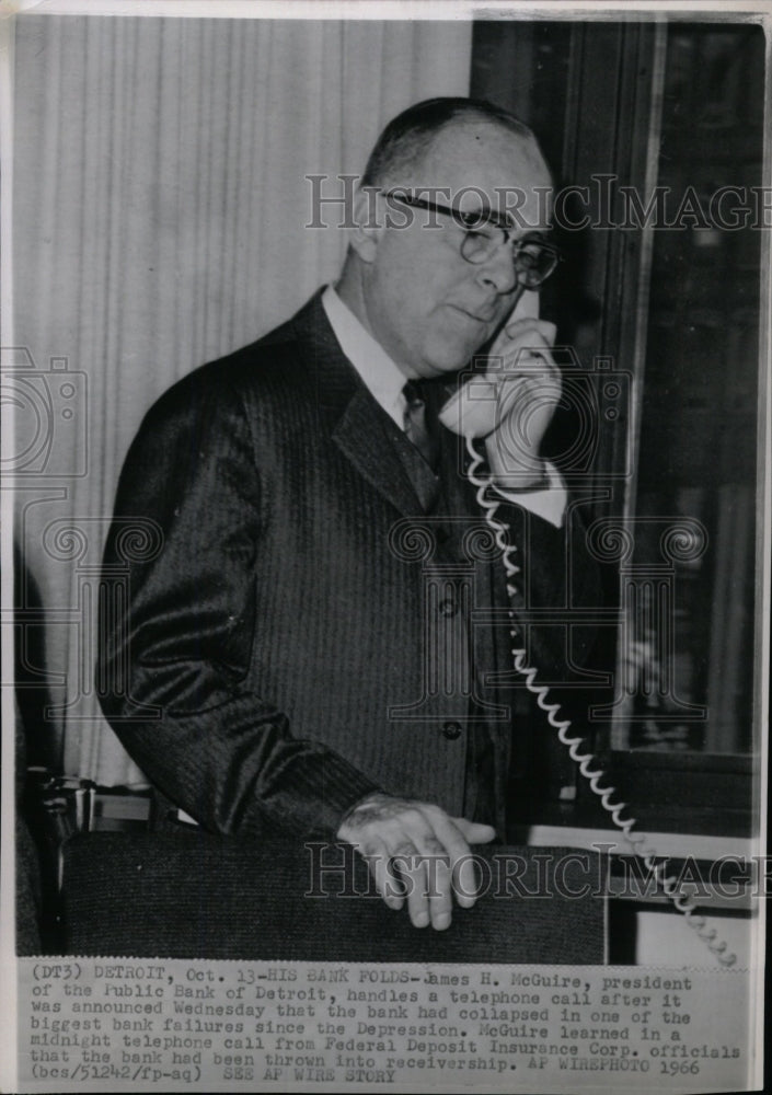 1966 James H. McGuire Pres. Public Bank Det - Historic Images
