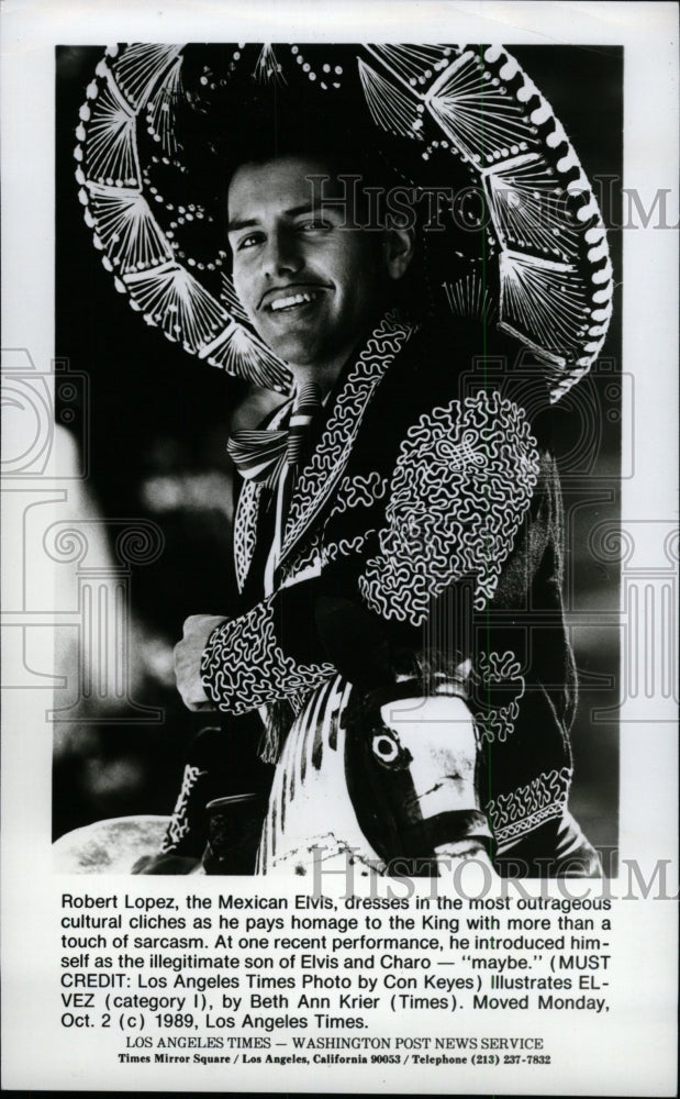 1989 Press Photo Lopez Robert film star cultural cliche - Historic Images