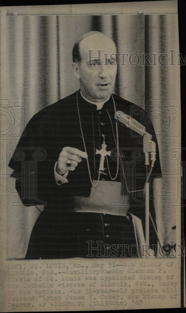 1967 Press Photo Glennon Bishop Catholic Diocese Lincol - Historic Images