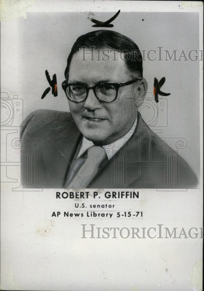 1971 Robert Griffin US Representative Senator Justice Michigan - Historic Images