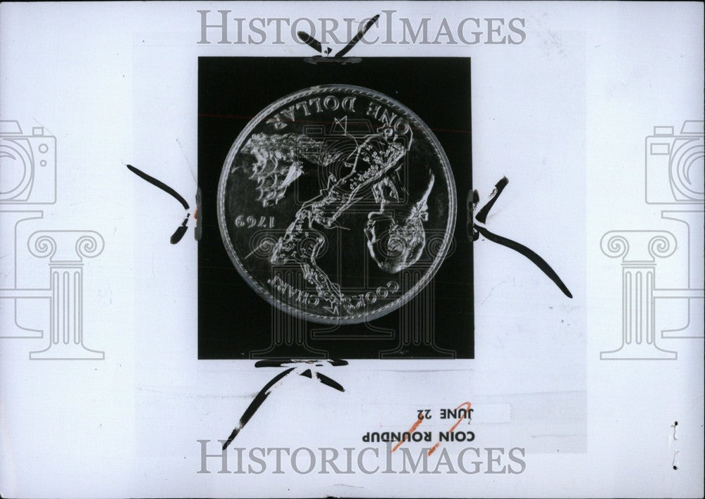 1969 First Sample Cook Commemorative Dollar-Historic Images