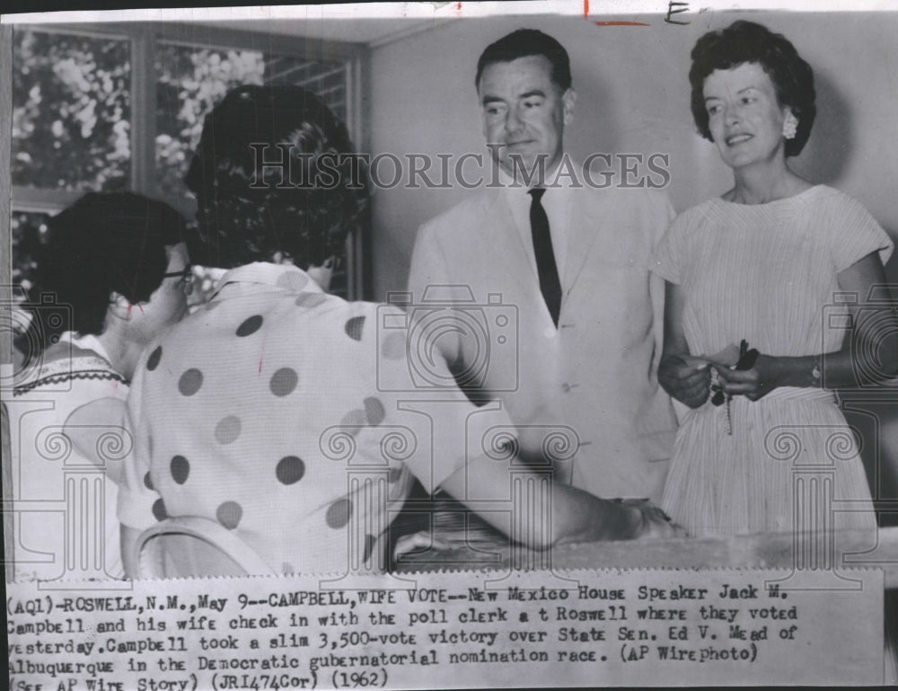 1962 MEXICO SPEAKER JACK M.CAMPBELL WIFE RO - Historic Images