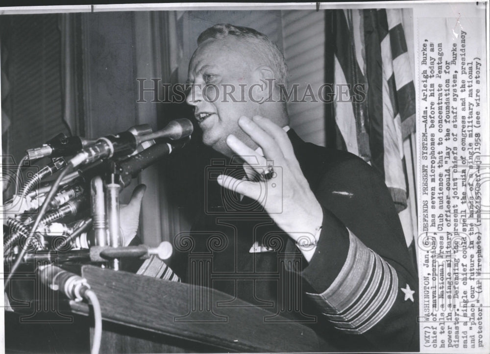 1958 Arleigh Burke Admiral of U.S. Navy - Historic Images