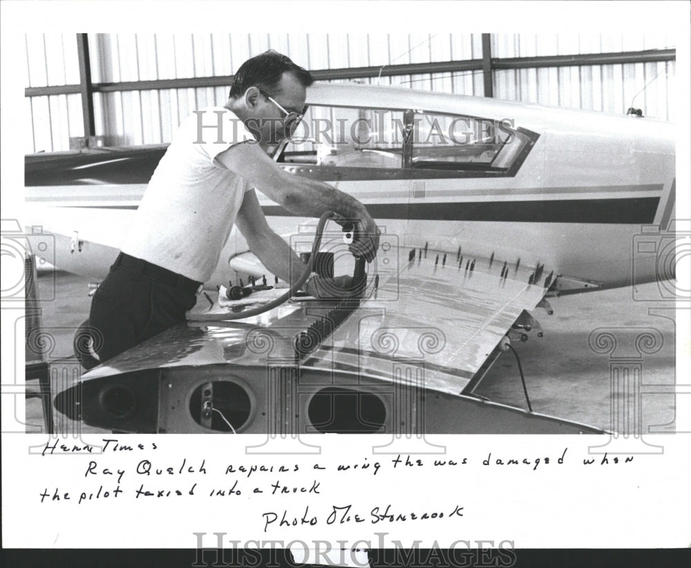 1986 Airplane Wing Repair - Historic Images