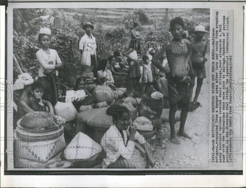 1963 Balinese Refugees Evacuate From Lava D - Historic Images