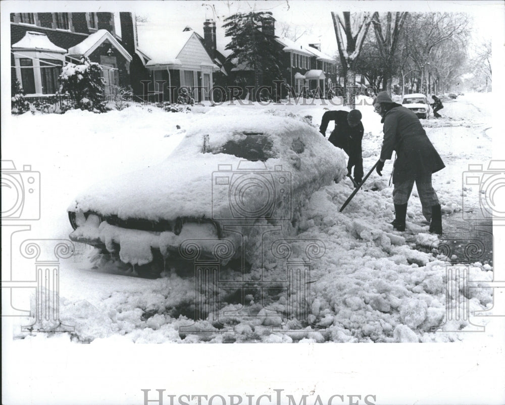1979, Winter Weather Detroit Car Buried Snow- RSA06781 - Historic Images
