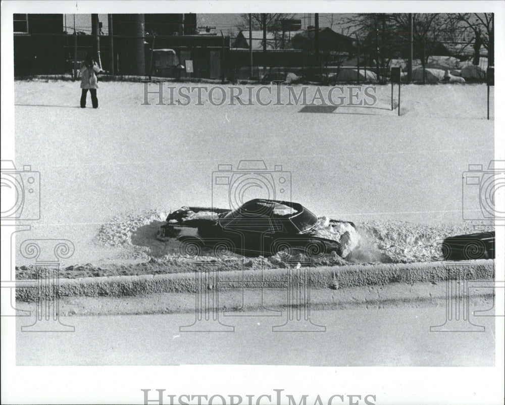 1977 Snow Storm Detroit Car Drives-Historic Images