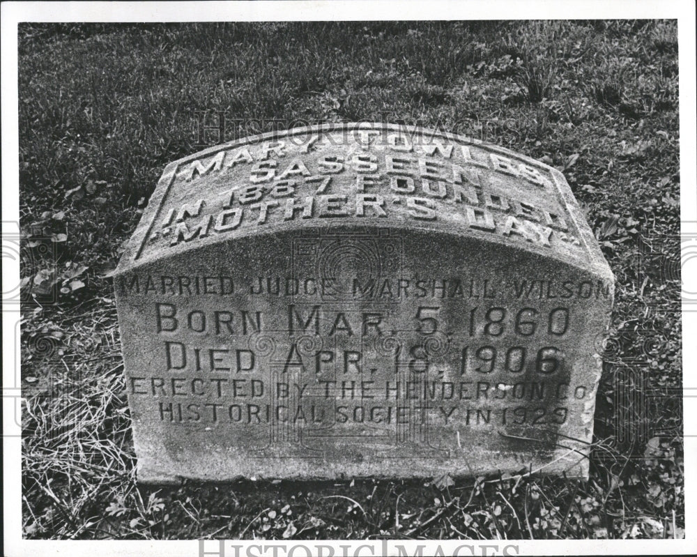 Undated Press Photo Headstone of Mary Towles Sasseen, F - Historic Images