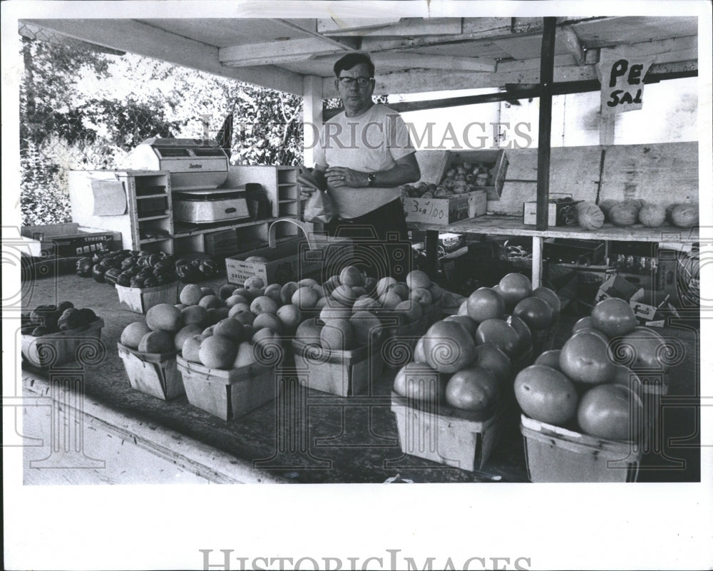 1973 Press Photo Raymond Sexton's Roadside Fruit Stand,- RSA06955 - Historic Images