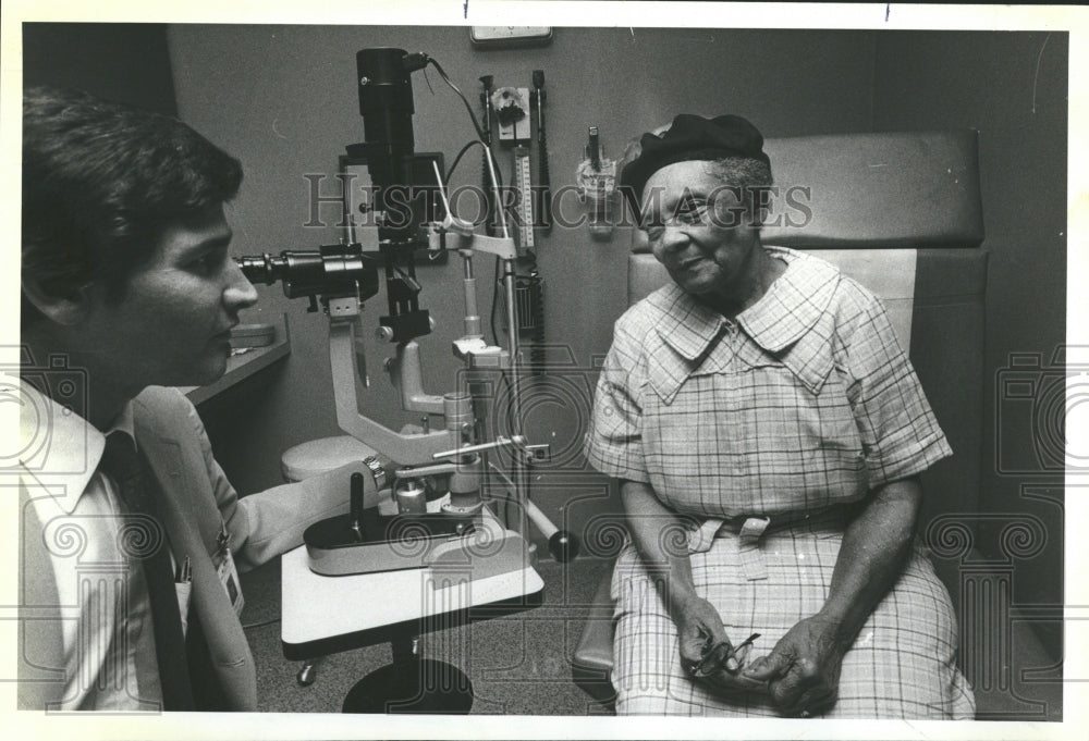 1981 Dr. David Welch &amp; Cataract Surgery Pat - Historic Images