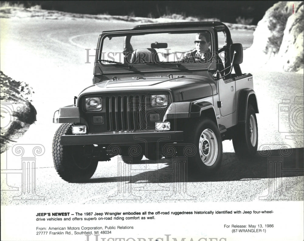 1986 Jeep 1987 Wrangler Driving Off Road - Historic Images