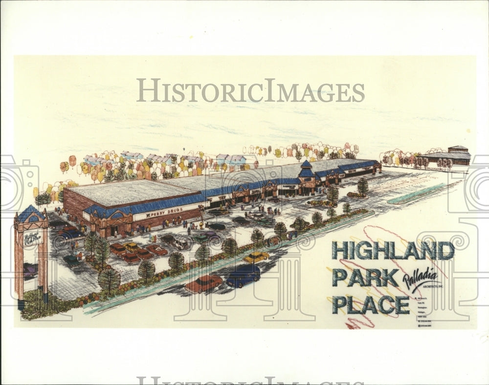 1993 Michigan Highland park place stores - Historic Images