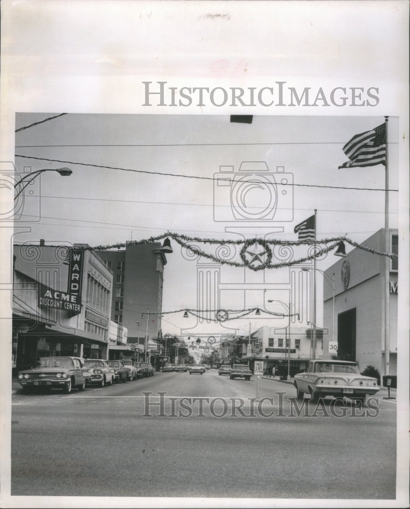 1962 American Town Main Street Flags Decora - Historic Images