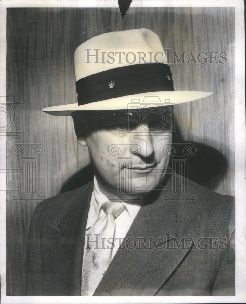 1953 Male Model Wearing Coconut Straw Hat B - Historic Images