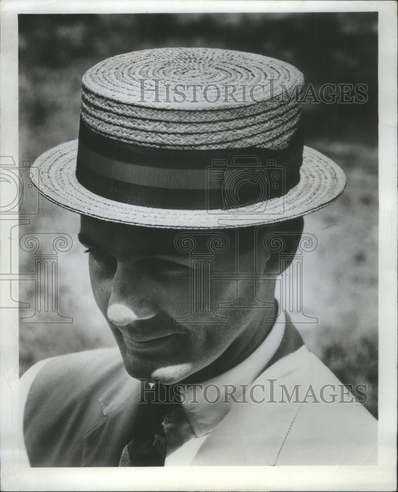 1964 Steton Coconut Yacht Staw Hat - Historic Images