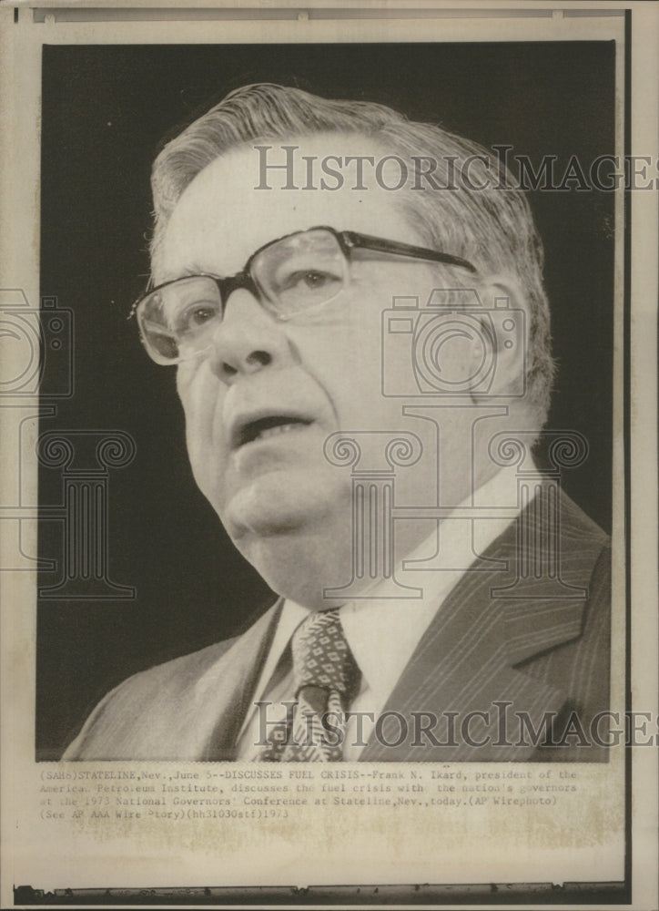 1973 Press Photo Frank Ikard Pres Petroleum Institute- RSA08825 - Historic Images