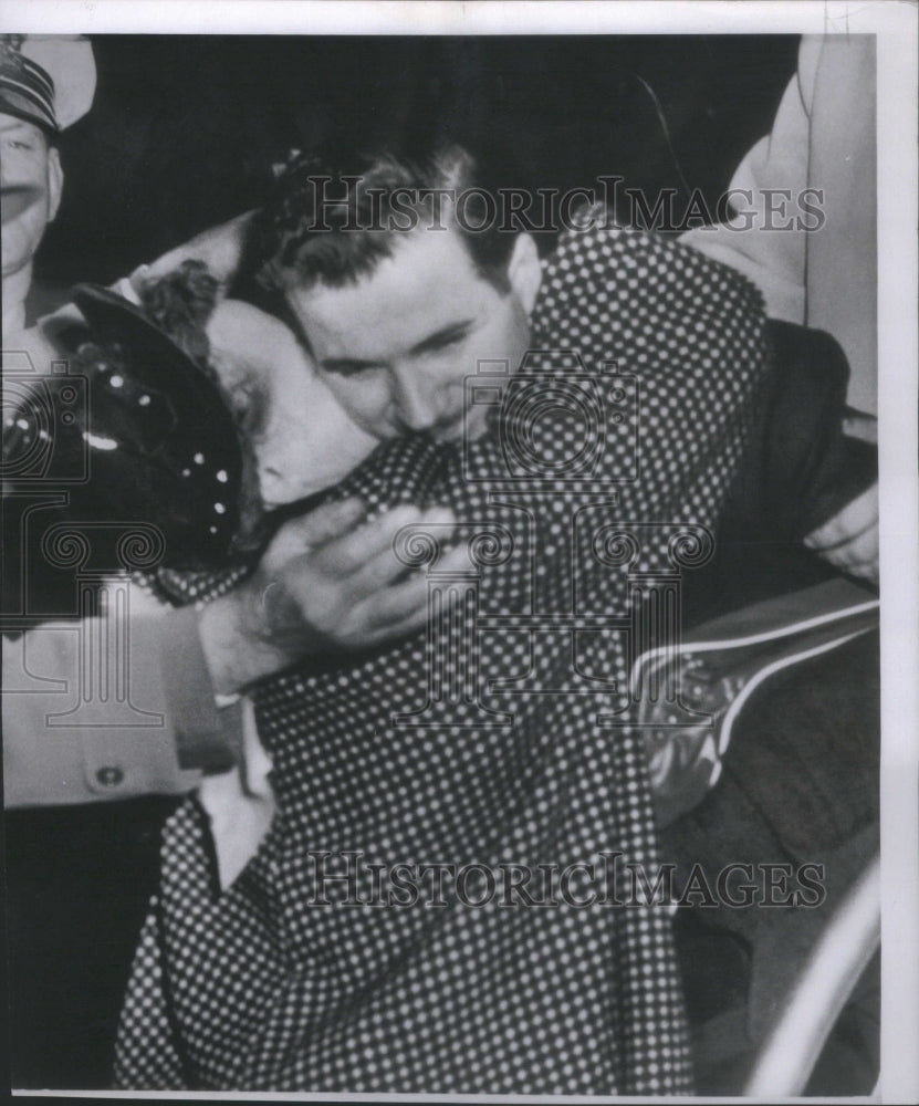 1954 John Hvasta gets a hug from his mother-Historic Images