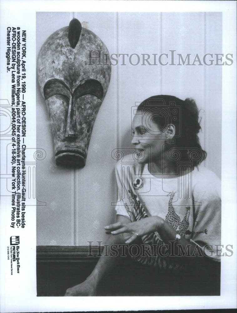 1990 Charlayne Art Wood Sculpture Nigeria - Historic Images