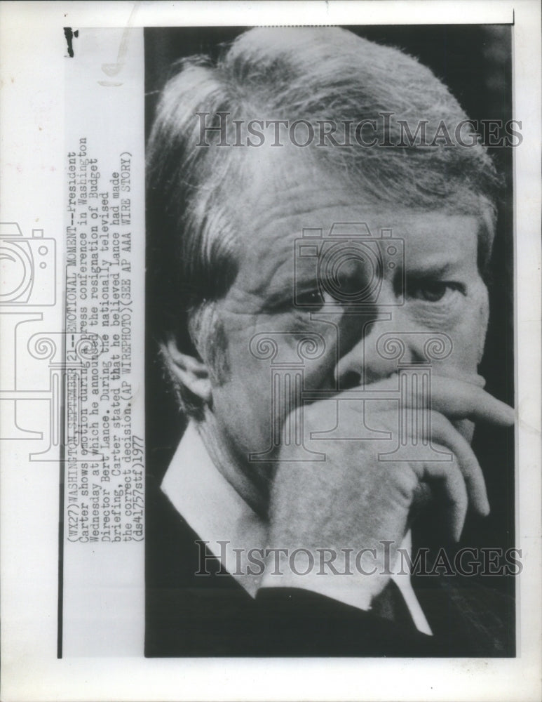 1977 President Carter Shows Emotion During - Historic Images