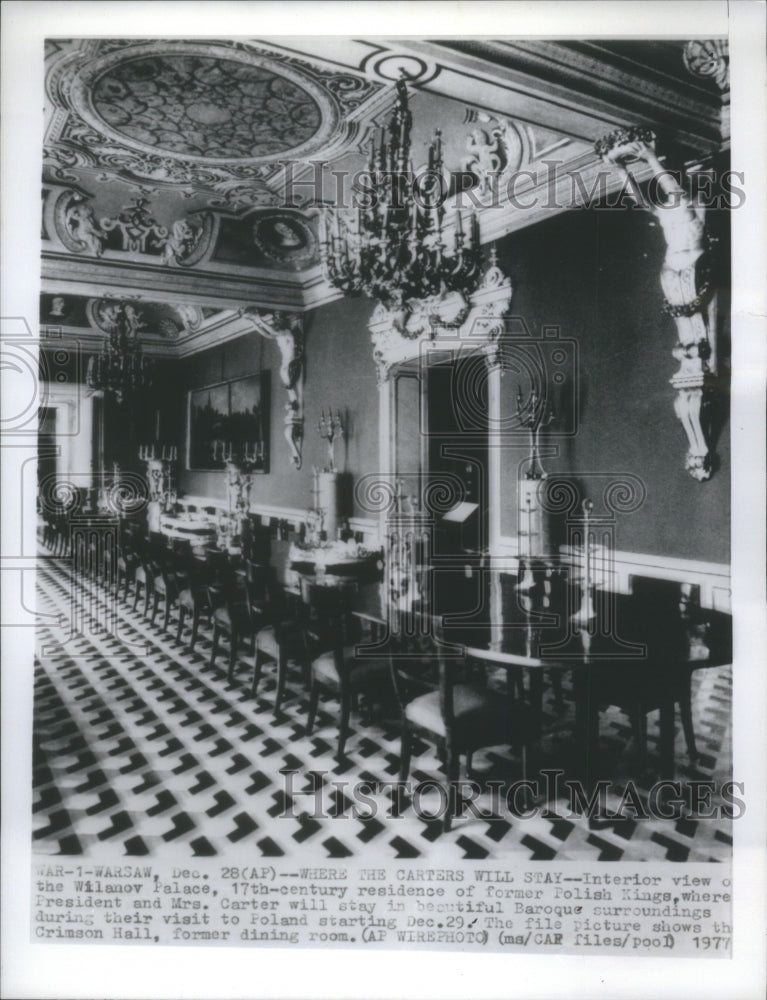 1977 Interior view of the Wilanov Palace Po - Historic Images