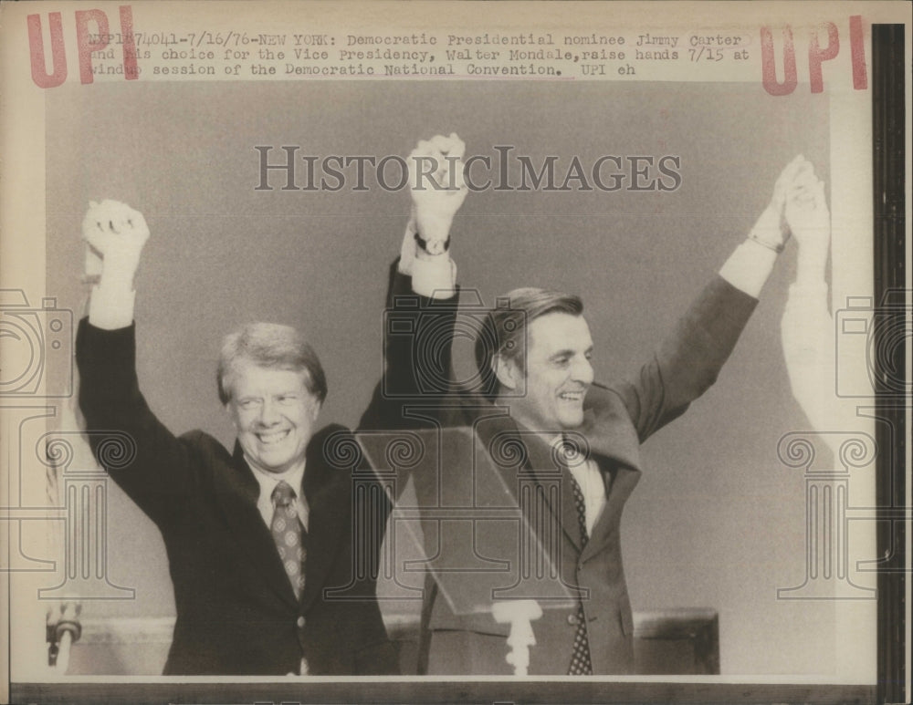 1976 Press Photo Jimmy Carter Walter Mondale New York- RSA09523 - Historic Images