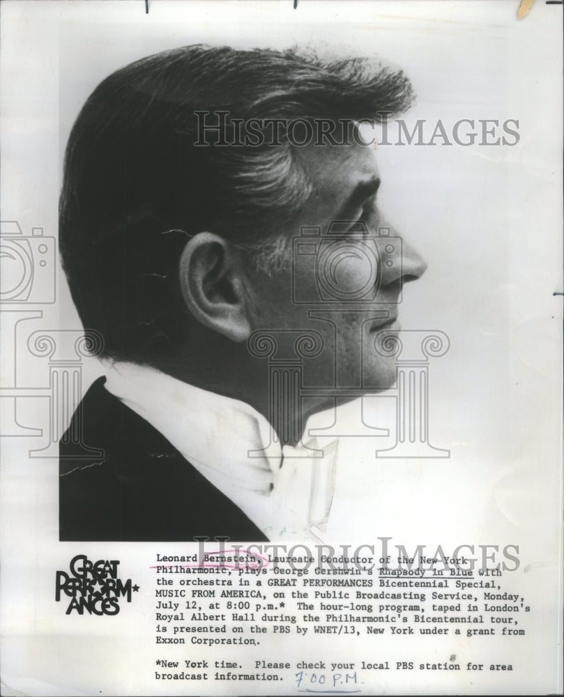 1976 Press Photo Laonard Bernstein, Laureate Conductor- RSA09531 - Historic Images