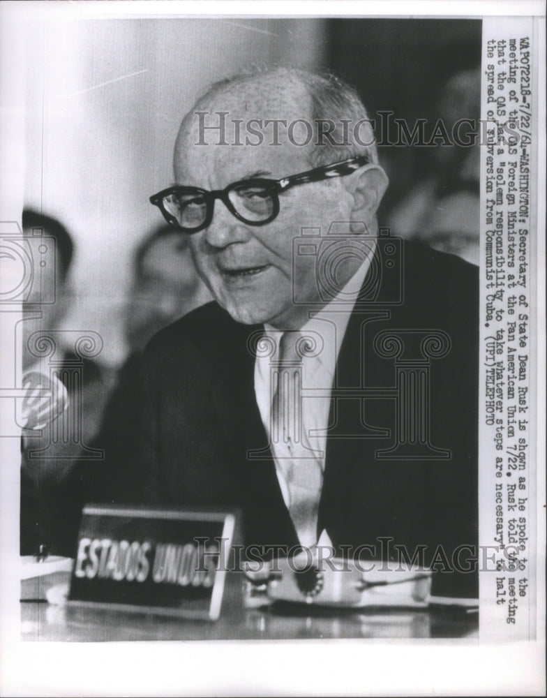 1964 Dean Rusk - Historic Images