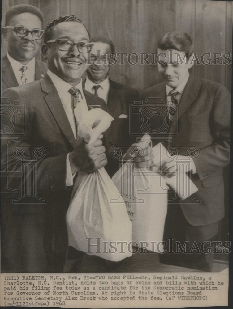 1968 Reginal Hawkins Pays Election Fees - Historic Images