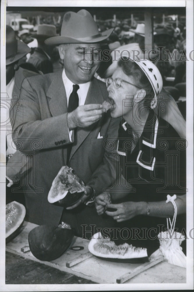 1953 Gov Dan Thornton Jessie watermelon dug - Historic Images