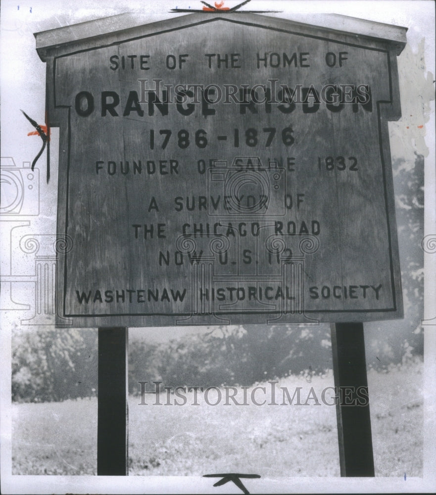 1958 Marker Along US-112 Honoring Saline&#39;s, - Historic Images