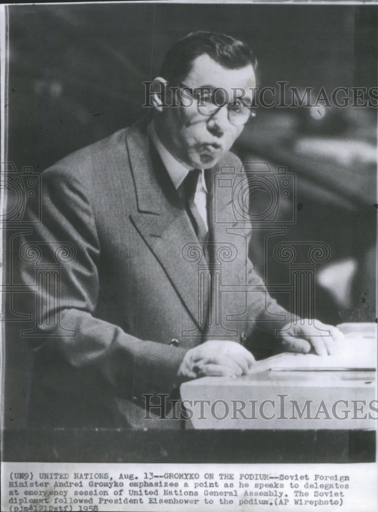 1958 Soviet Foreign Minister Andrei Gromyko - Historic Images