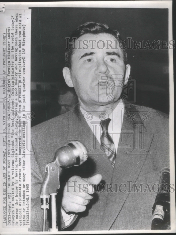 1965 Soviet Foreign Minister Andrei Gromyko - Historic Images