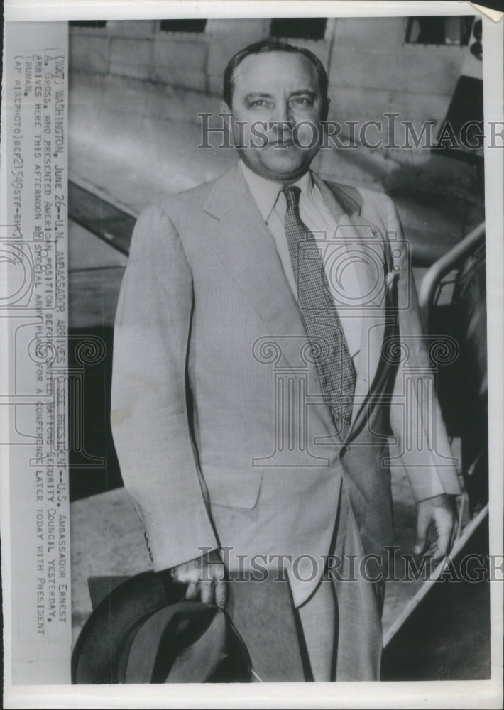 1950 US Ambassador Ernest Gross American Se - Historic Images