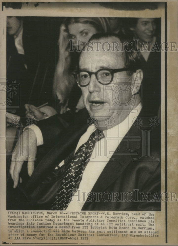 1972 Press Photo W. R. Merriam, head of International T- RSA13025 - Historic Images
