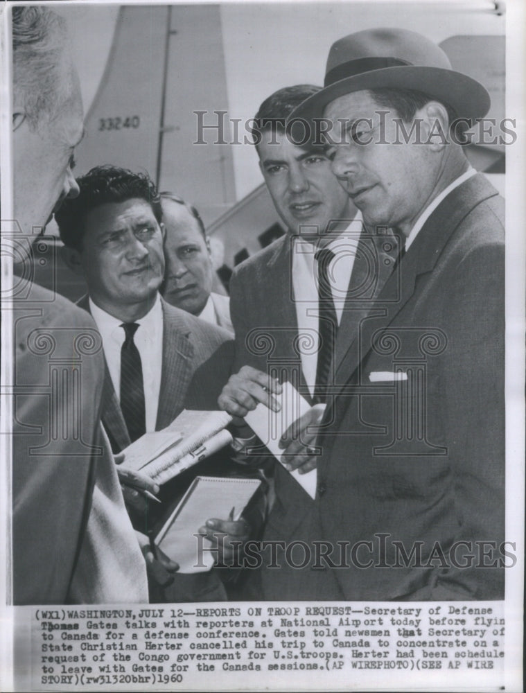 1960 Press Photo Secretary Defense Thomas Gates Nationa- RSA13071 - Historic Images