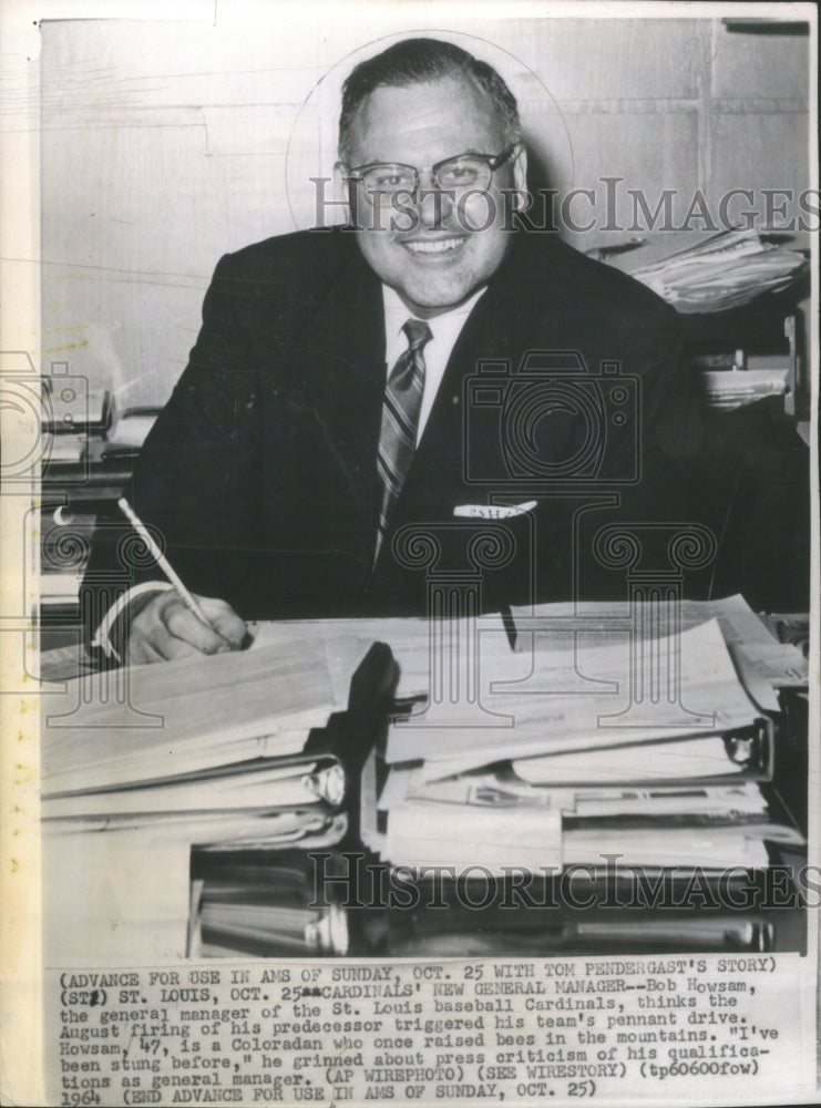 1964 Bob Howsam General Manager St. Louis C - Historic Images