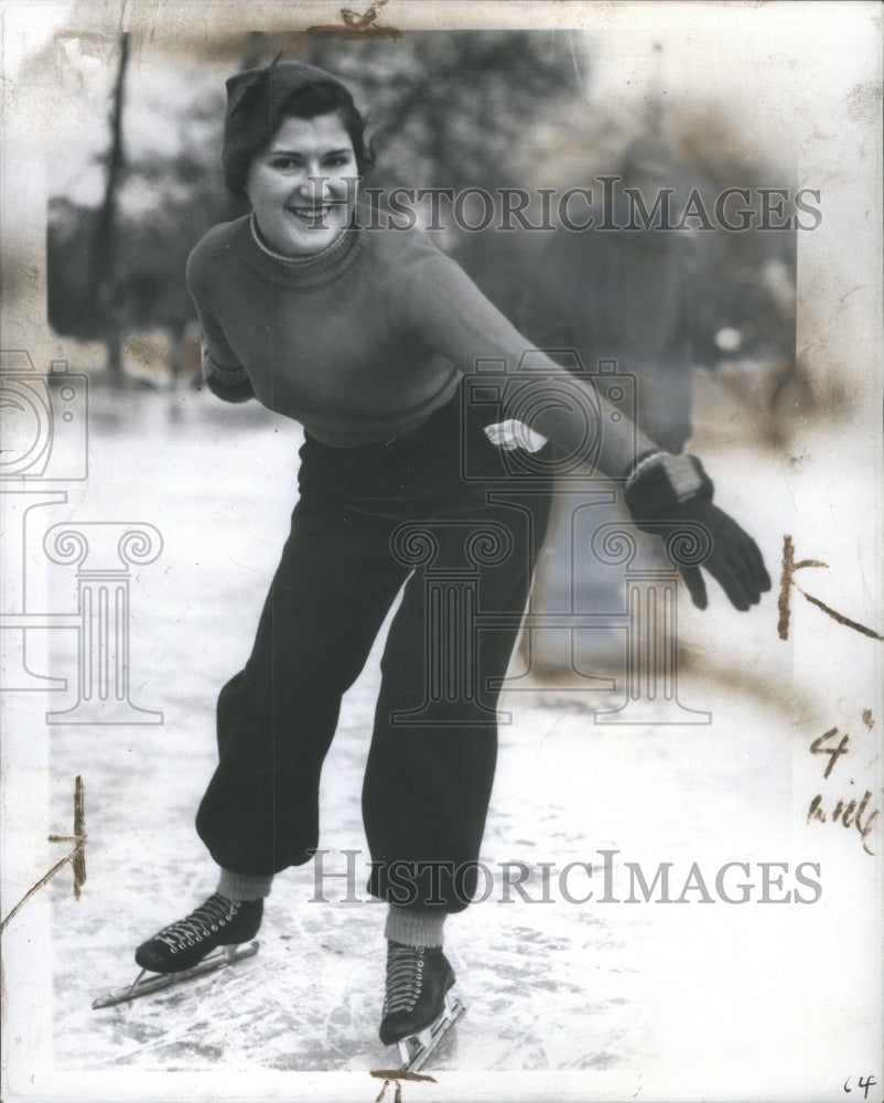 1935 Swimmer Rose Nemecek Ice Skating - Historic Images