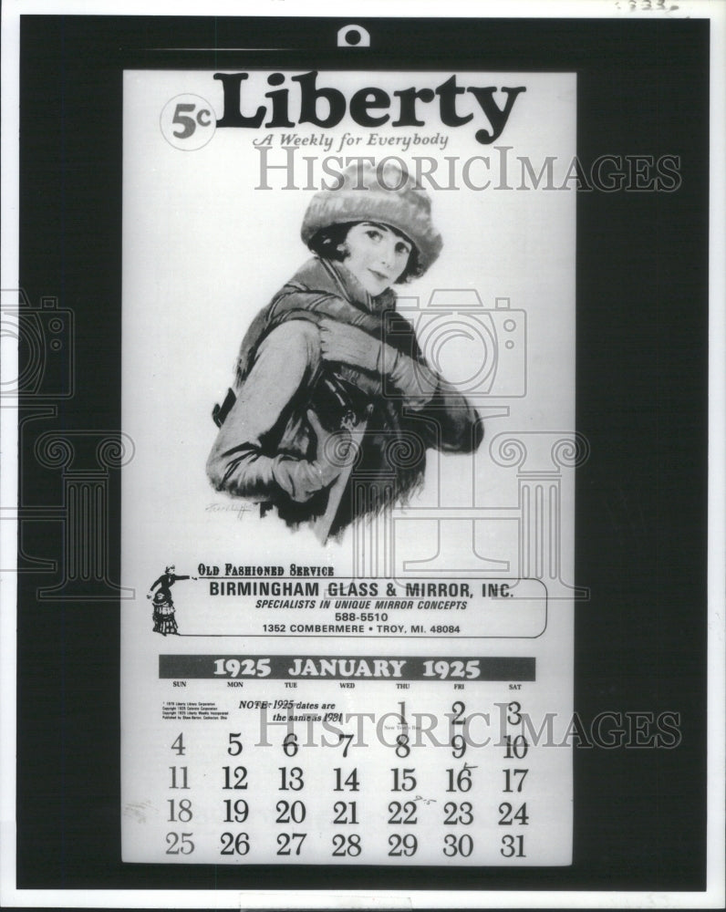 1980 Calendar Liberty January 1925 Drawing - Historic Images