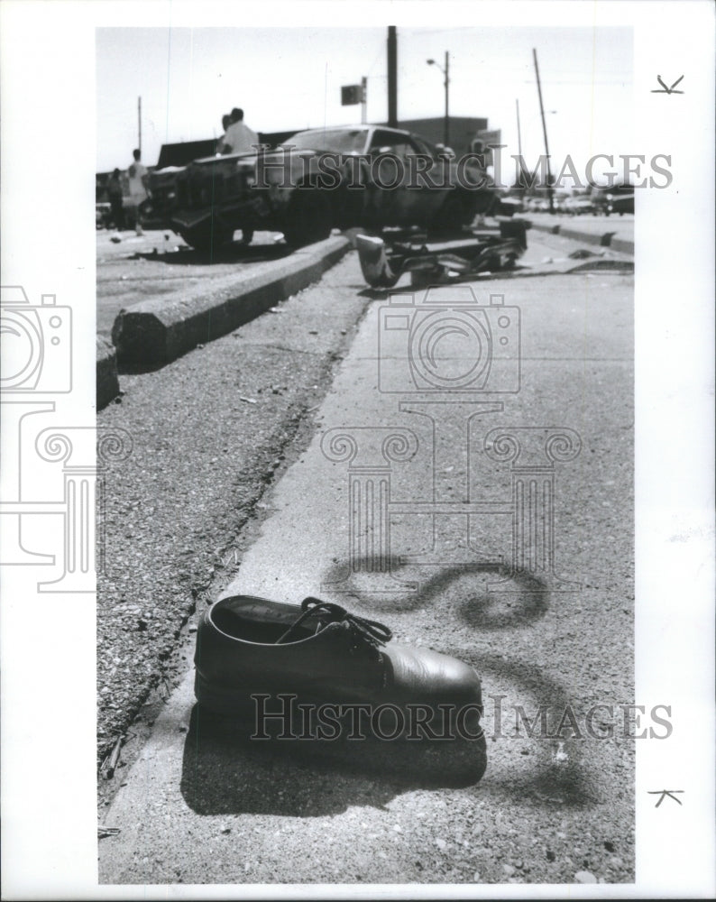 1990 Accident Scene/Pedestrian Death/Michig - Historic Images