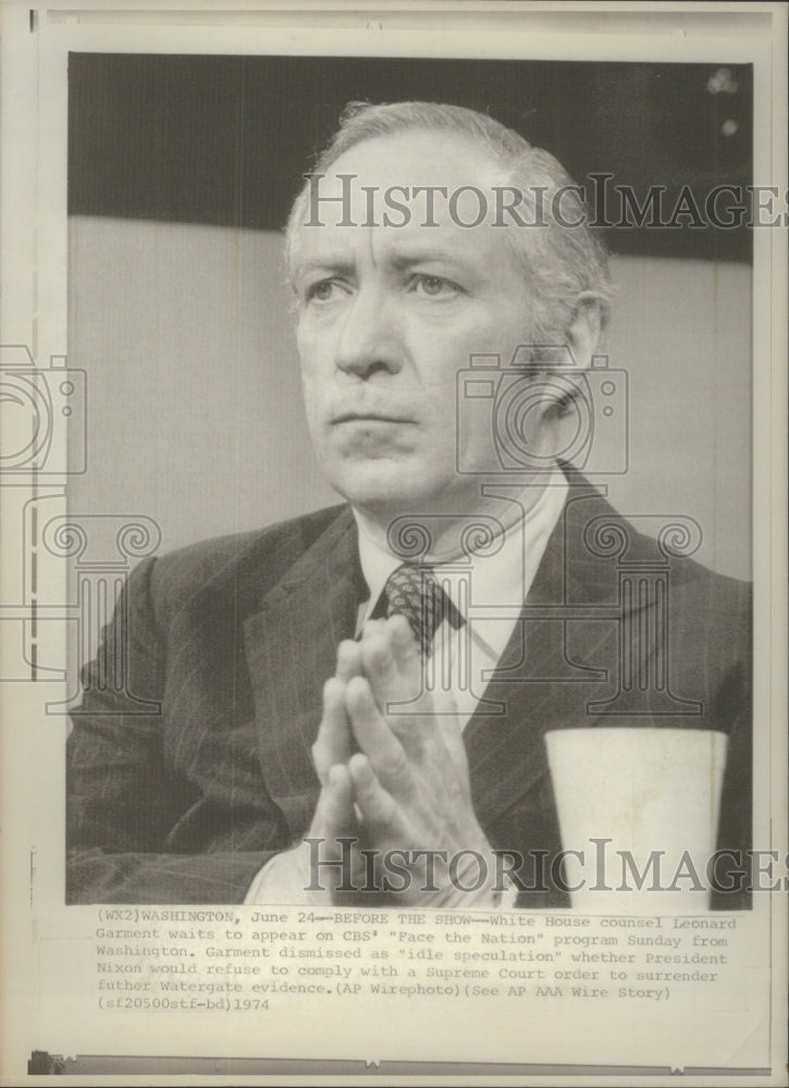 1974 Press Photo Leonard Garment White House counsel- RSA13935 - Historic Images