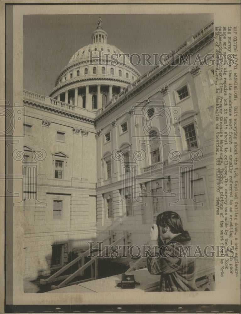 1970 Press Photo Sandstone west front crumbling enginee - Historic Images